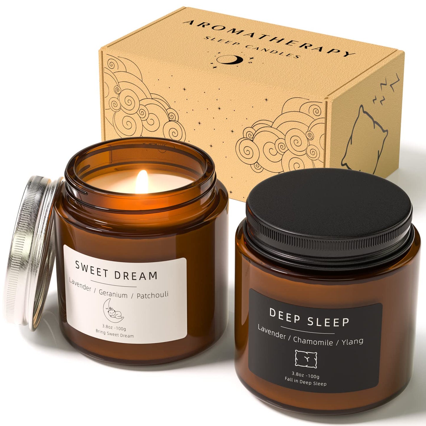 BOYUJK Scented Candles – Sleep & Stress Relief Candle Set | Gifts for Women & Men