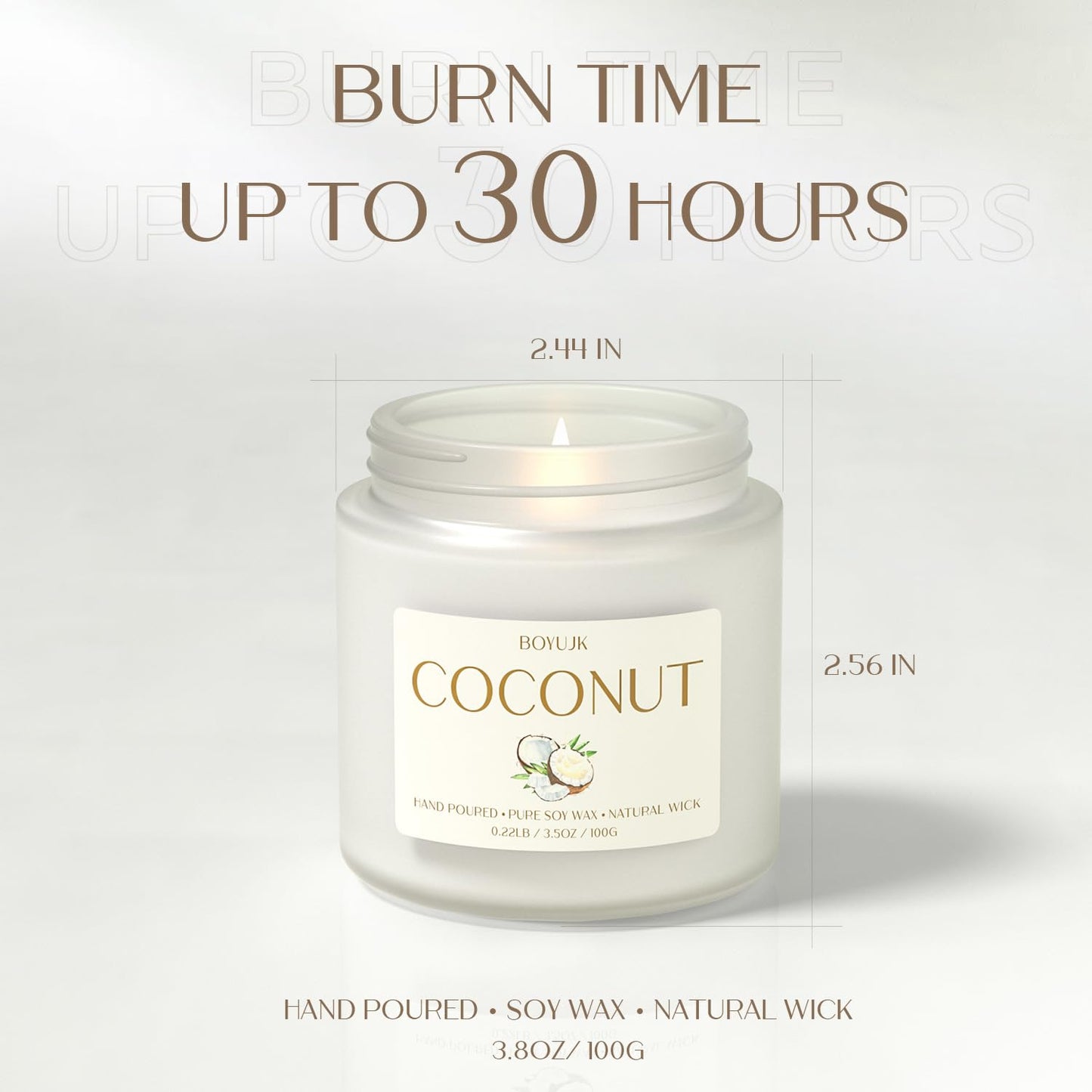 Scented Candles | BOYUJK Coconut Candles for Home Scent, Stress Relief & Sleep