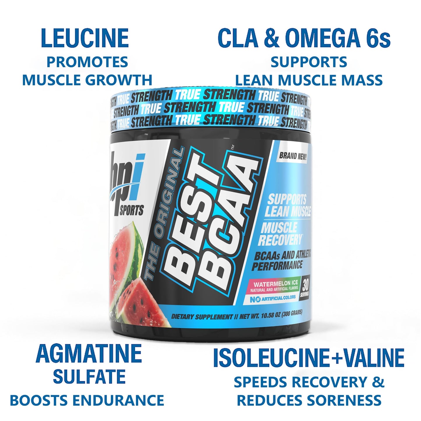 BPI Sports Best BCAA Powder – Watermelon Ice, 60 Servings | 1.32 lb