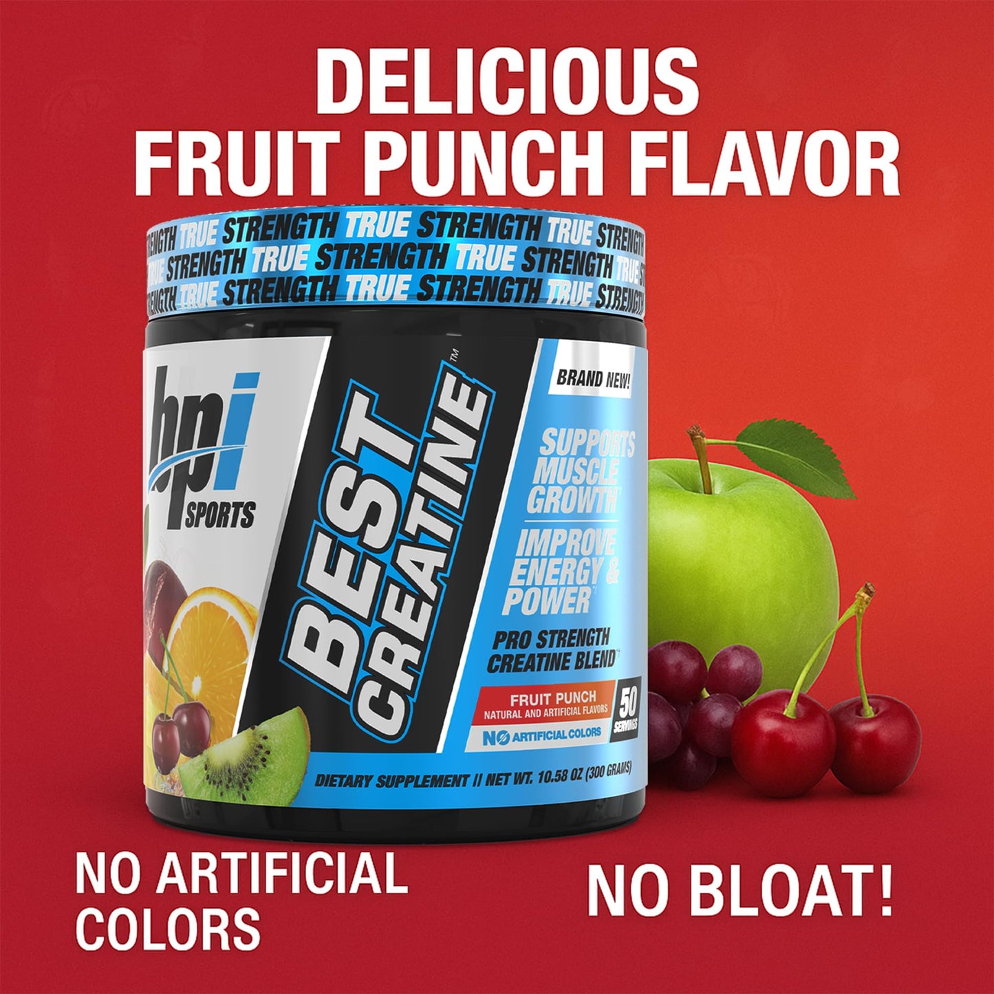 BPI Sports Best Creatine – Creatine Monohydrate Powder with Himalayan Salt (Fruit Punch) | 50 Servings