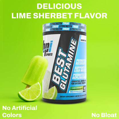 BPI Sports Best Glutamine Supplement | Lime Sherbet – 50 Servings, 6 Glutamine Forms + Vitamin C