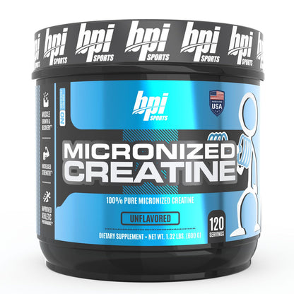 BPI Sports Micronized Creatine – 100% Pure, Unflavored Powder (120 Servings, 21.16 oz)