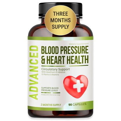 Heart Health Blood Pressure Support Supplement - Hawthorn Berry & Hibiscus for Healthy Circulation & BP