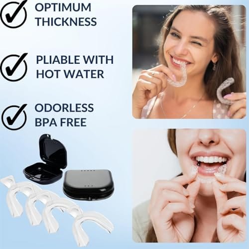 Teeth Whitening Trays Moldable 4-Pc with 2 Slim Cases | BPA-Free
