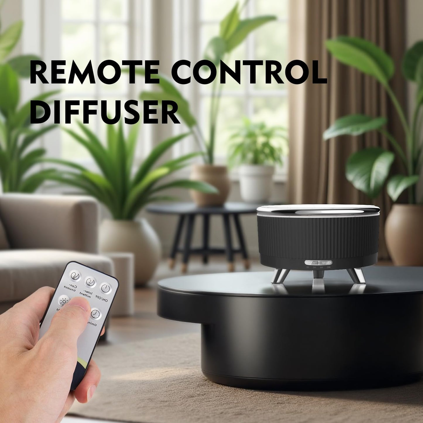 500ML Ultrasonic Essential Oil Diffuser with Remote – 7-Color Night Lights