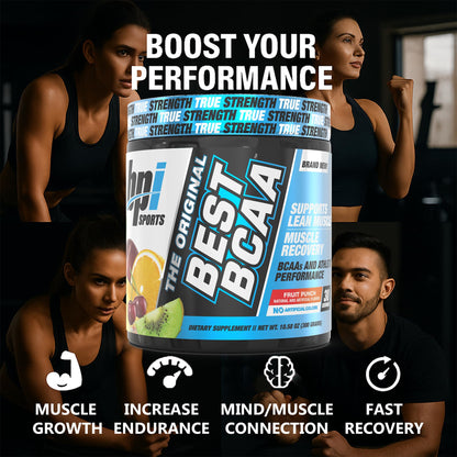 BPI Best BCAA Powder – Muscle Recovery & Hydration | Fruit Punch, 30 Servings