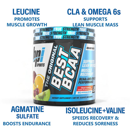 BPI Best BCAA Powder – Muscle Recovery & Hydration | Fruit Punch, 30 Servings