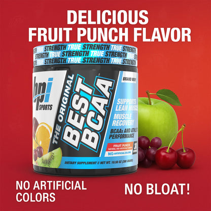 BPI Best BCAA Powder – Muscle Recovery & Hydration | Fruit Punch, 30 Servings