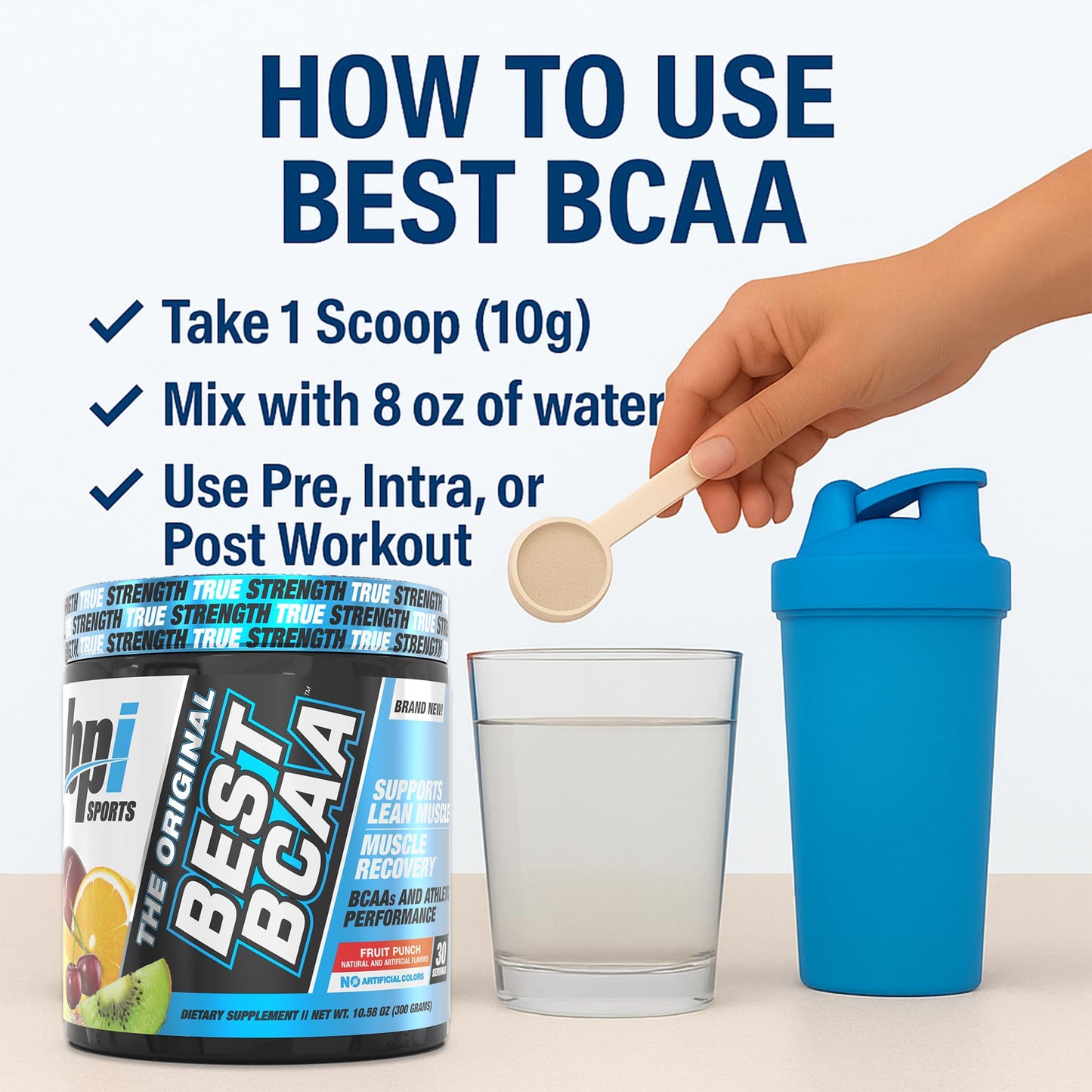 BPI Best BCAA Powder – Muscle Recovery & Hydration | Fruit Punch, 30 Servings