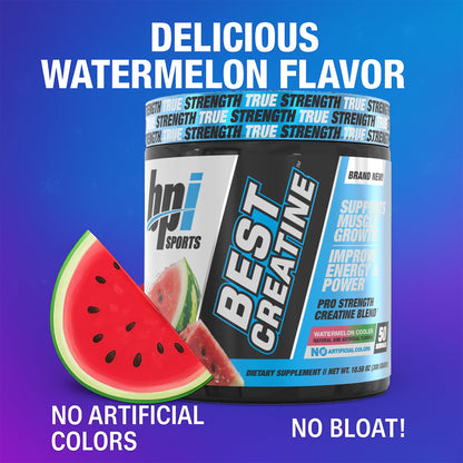 BPI Sports Best Creatine – Watermelon Cooler, Creatine Monohydrate Powder (50 Servings, 10.58 oz)