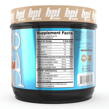 BPI Sports Keto Bomb Coffee Creamer – Caramel Macchiato, 18 Servings | Keto, MCT & Electrolytes