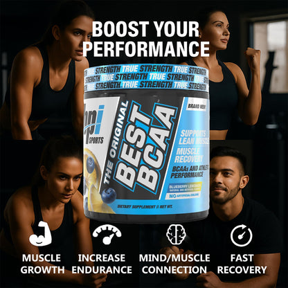 BPI Sports Best BCAA Powder – Muscle Recovery & Hydration (Blueberry Lemonade, 30 Servings)