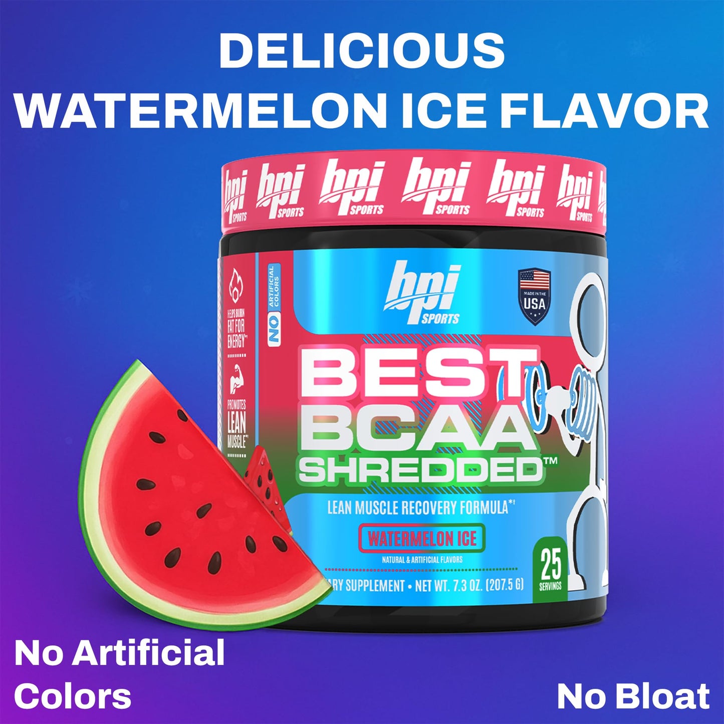 BPI Sports Best BCAA Shredded – Caffeine Free Thermogenic BCAA Powder (Watermelon ICE)