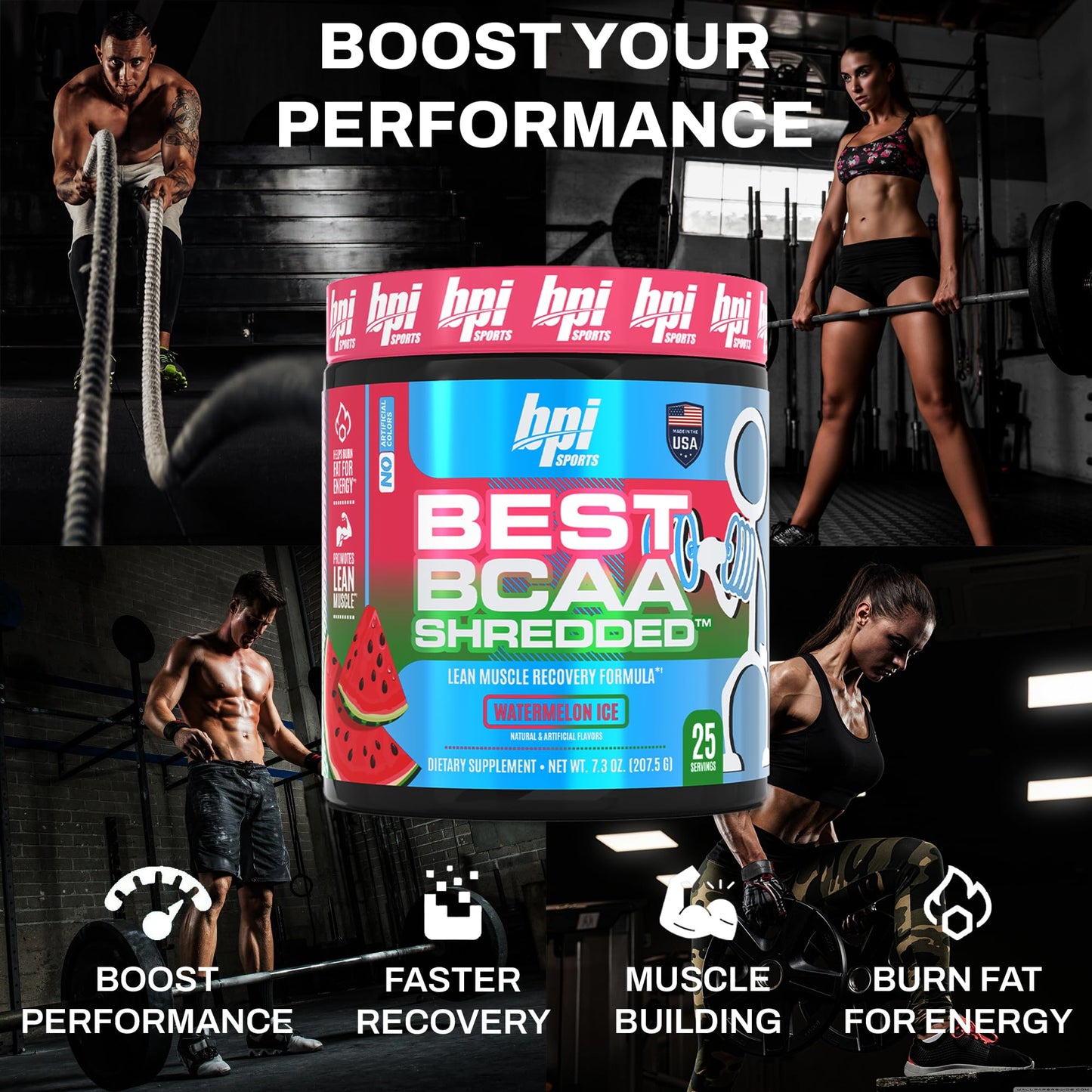BPI Sports Best BCAA Shredded – Caffeine Free Thermogenic BCAA Powder (Watermelon ICE)