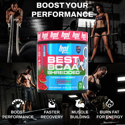 BPI Sports Best BCAA Shredded – Caffeine Free Thermogenic BCAA Powder (Watermelon ICE)