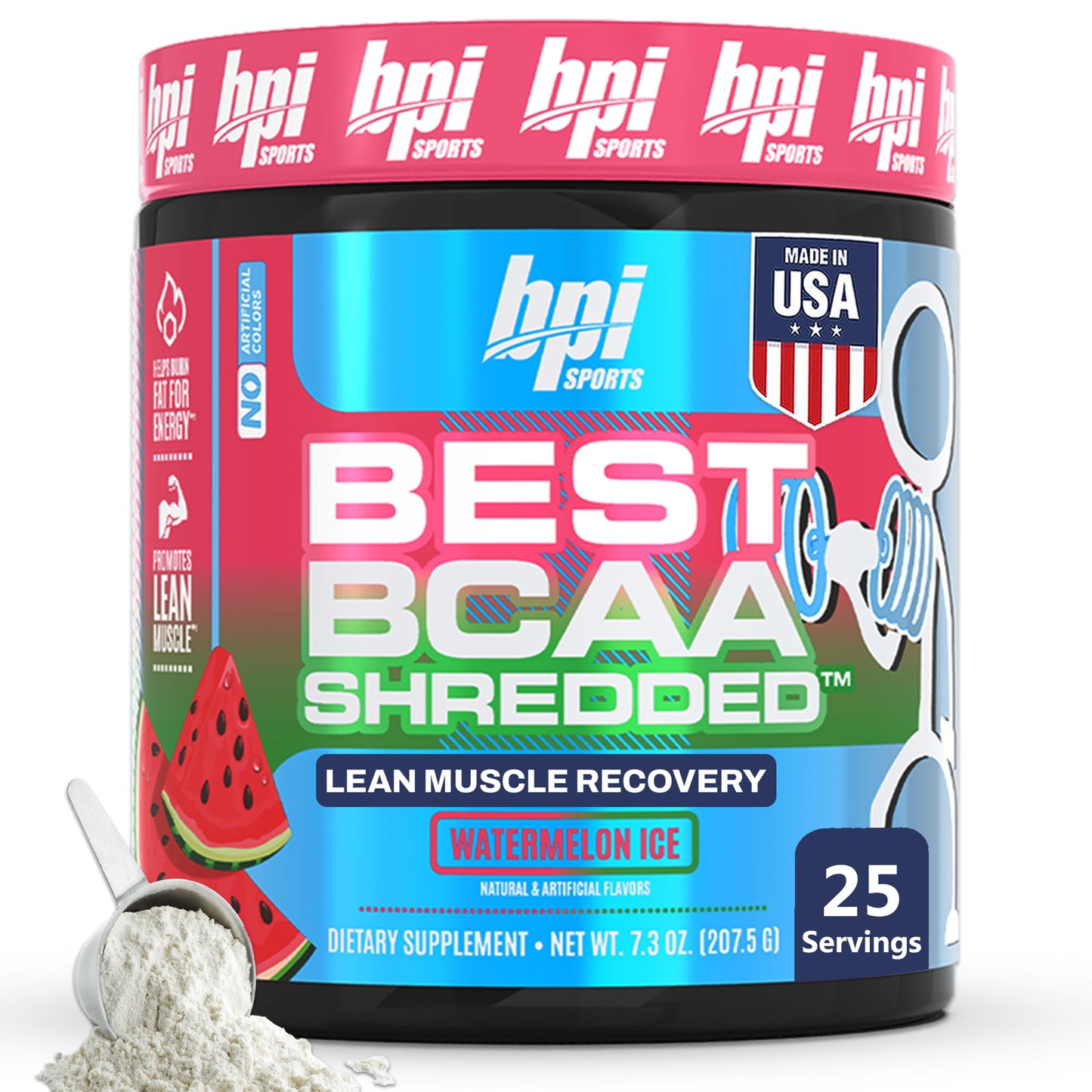 BPI Sports Best BCAA Shredded – Caffeine Free Thermogenic BCAA Powder (Watermelon ICE)