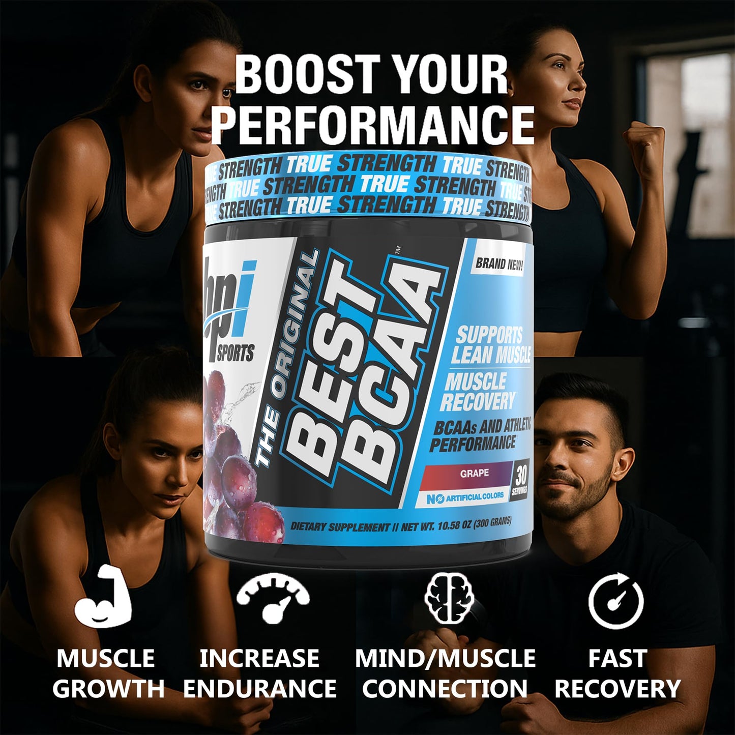 BPI Sports Best BCAA Powder – Muscle Recovery & Hydration, Grape