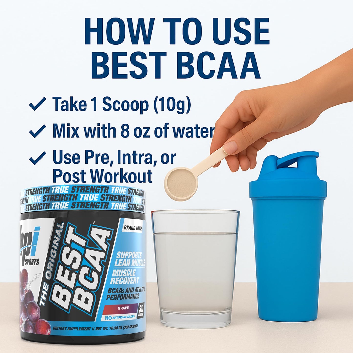 BPI Sports Best BCAA Powder – Muscle Recovery & Hydration, Grape