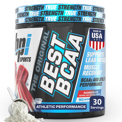 BPI Sports Best BCAA Powder – Rainbow Ice, 30 Servings | Muscle Recovery