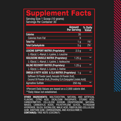 BPI Sports Best BCAA Powder – Rainbow Ice, 30 Servings | Muscle Recovery