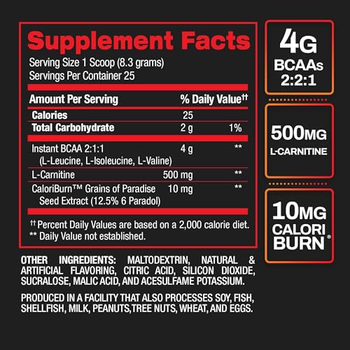 BPI Sports Best BCAA Shredded – Caffeine Free Thermogenic BCAA Powder | Lean Muscle, Fat Metabolism | Fruit Punch, 25 Servings