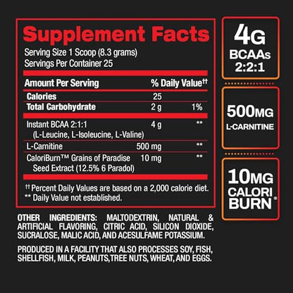 BPI Sports Best BCAA Shredded – Caffeine Free Thermogenic BCAA Powder | Lean Muscle, Fat Metabolism | Fruit Punch, 25 Servings