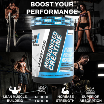 BPI Sports Micronized Creatine Monohydrate – Unflavored Powder, 200 Servings