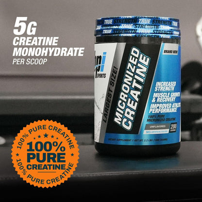 BPI Sports Micronized Creatine Monohydrate – Unflavored Powder, 200 Servings