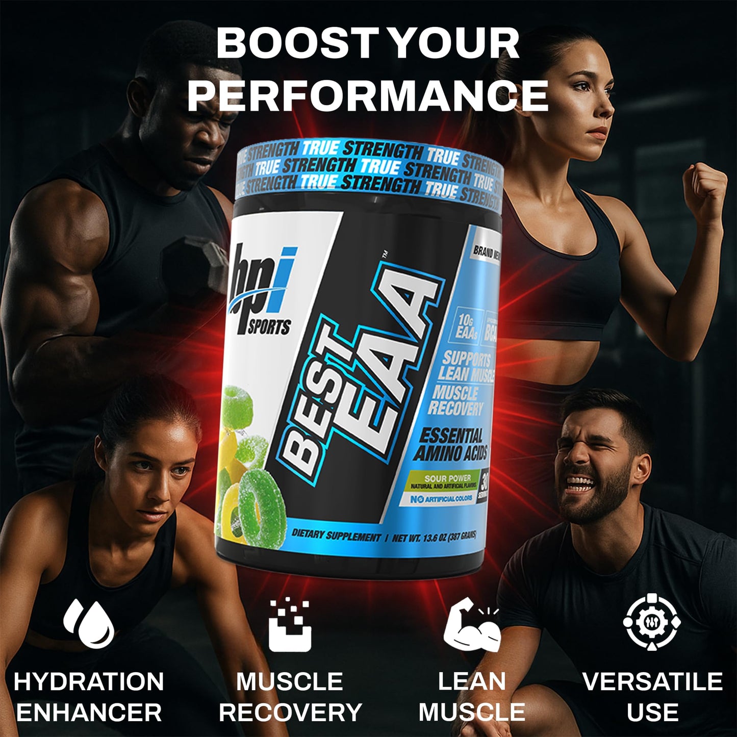 BPI Sports Essential Amino Acids EAA Powder - Pre, Intra & Post Workout (Sour Power)