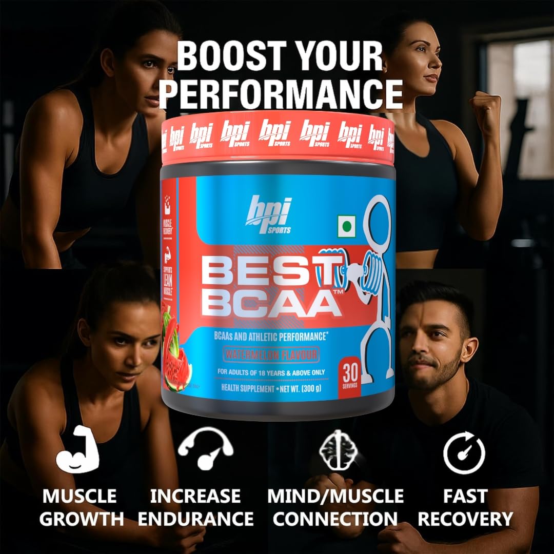 BPI Sports Best BCAA Powder – Watermelon Ice, 30 Servings | Muscle Recovery & Hydration