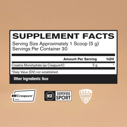 BPN Pure Creatine Monohydrate Powder with Creapure — 5g per Serving, 30 Servings, Unflavored