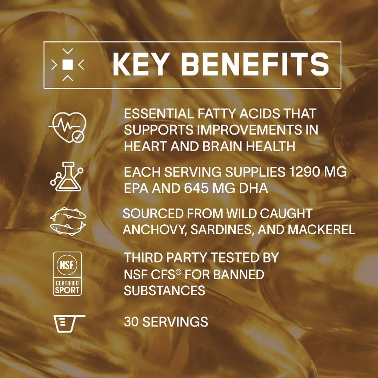 BARE PERFORMANCE NUTRITION BPN Strong Omega Fish Oil Soft Gel – 1290mg per Capsule, Wild-Caught, IFOS Certified