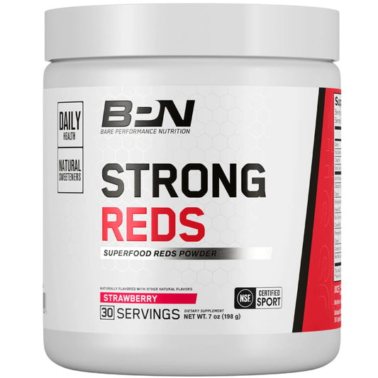 BARE PERFORMANCE NUTRITION Strong Reds Superfood Powder - Strawberry, 30 Servings BritishVita | Premium UK Vitamins & Wellness Supplements