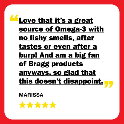 Bragg Omega-3 Vegan Softgels with DHA & EPA – Marine Algae, Eye & Brain Health