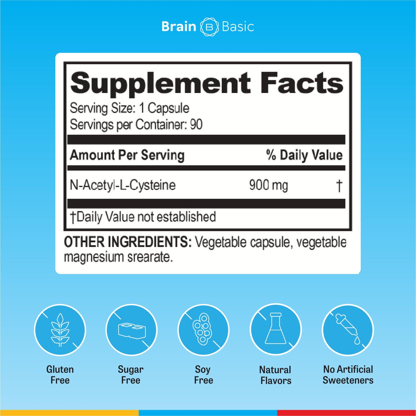 Brain Basics Ultra NAC | Glutathione Precursor for Brain, Liver Health & Immune Support | 90 Servings