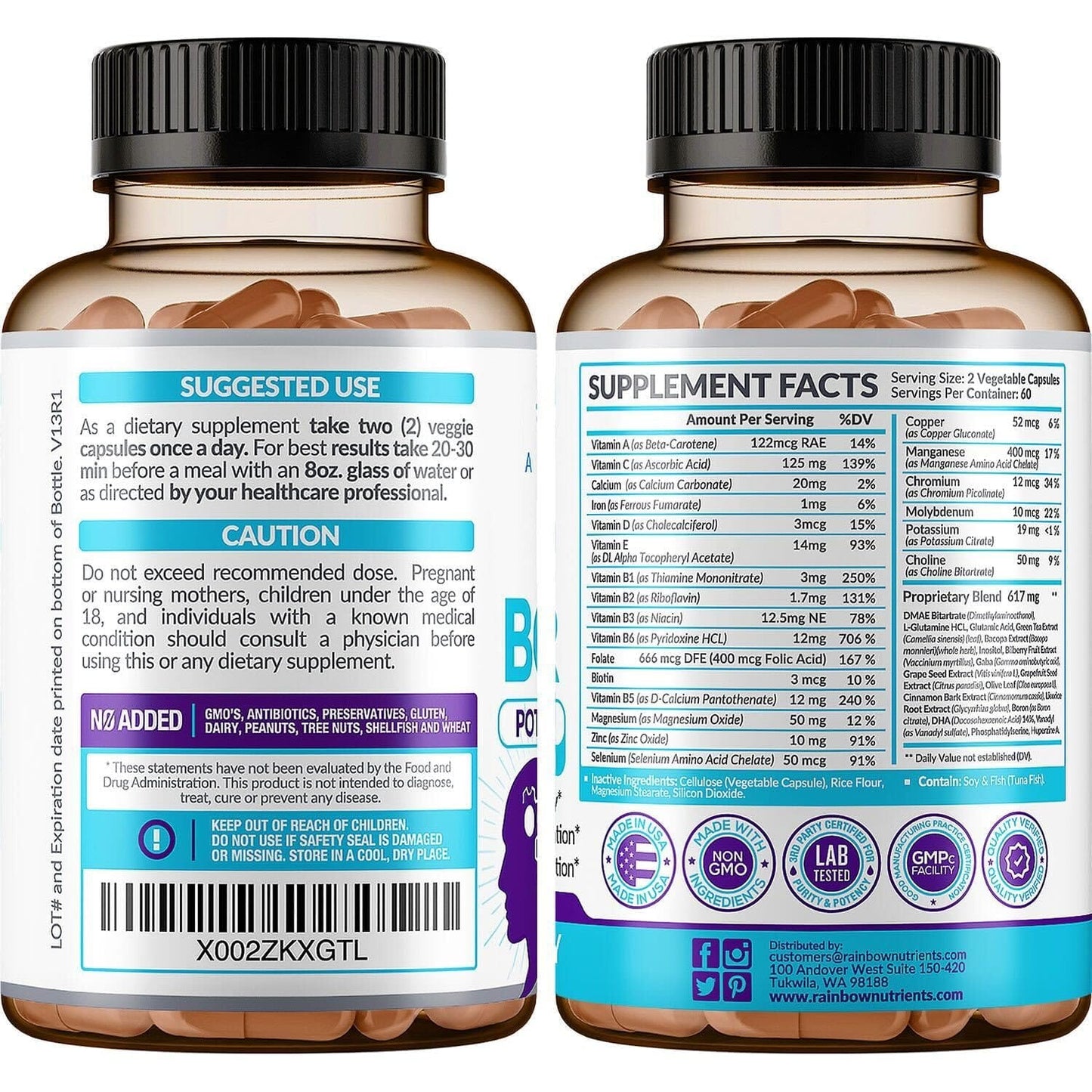 40-in-1 Brain Booster for Memory, Focus & Clarity | Natural Nootropic Brain Support with DMAE, Bacopa Monnieri – 120 V Capsules