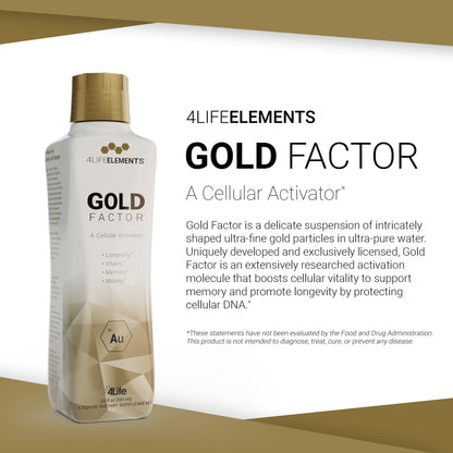 4LifeElements Gold Factor – Ultra-Fine Gold Cellular Activator (32 oz)