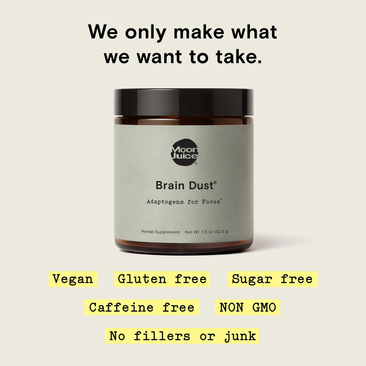 Moon Juice Brain Dust - Adaptogenic Mushroom Support for Focus, Memory & Clarity | Lion’s Mane, Ginkgo Biloba & Ashwagandha - Caffeine-Free, Vegan - 1.5 oz BritishVita | Premium UK Vitamins & Wellness Supplements
