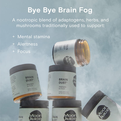 Moon Juice Brain Dust - Adaptogenic Mushroom Support for Focus, Memory & Clarity | Lion’s Mane, Ginkgo Biloba & Ashwagandha - Caffeine-Free, Vegan - 1.5 oz BritishVita | Premium UK Vitamins & Wellness Supplements