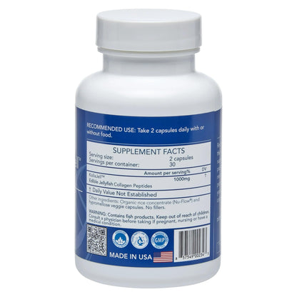 Longevity by Nature: KollaJell Brain Supplement with Collagen Peptides, Memory & Focus, 60 Capsules