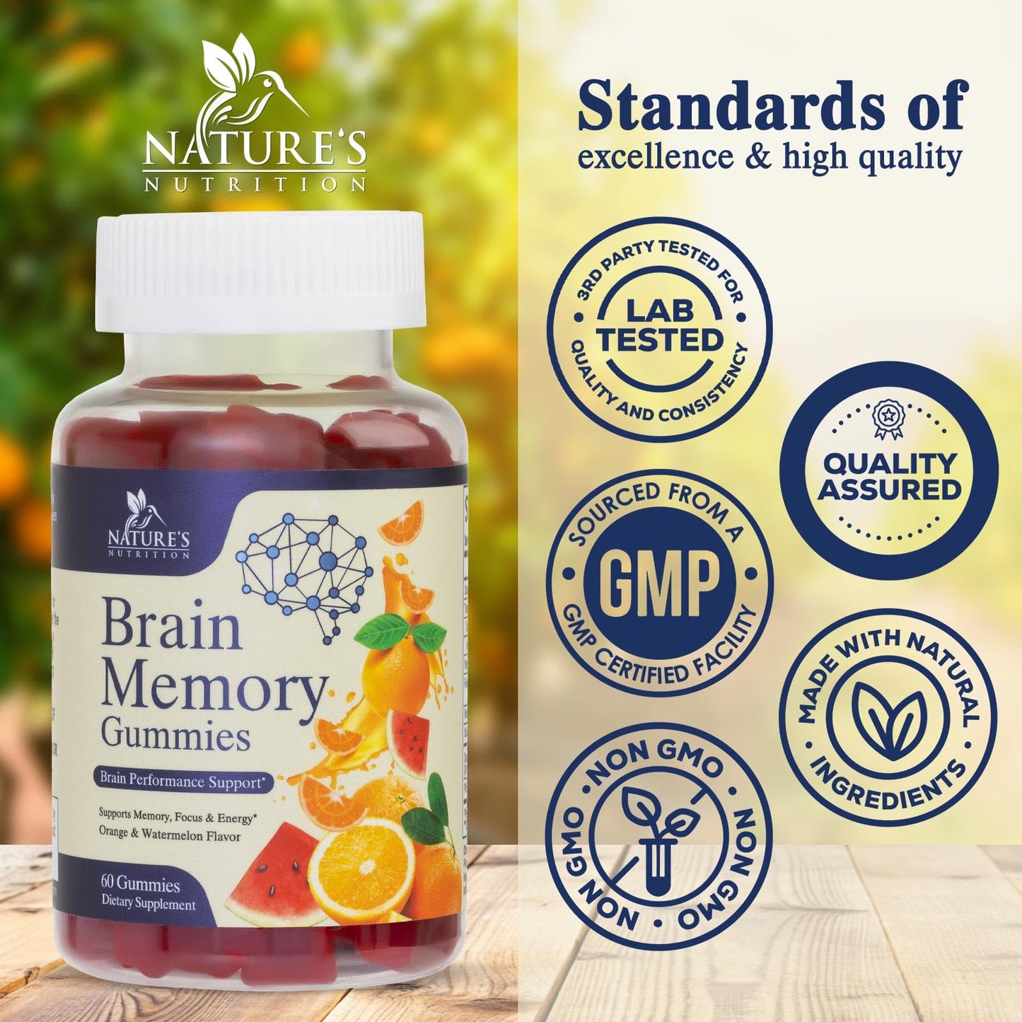 Brain Gummies for Memory & Focus – Phosphatidylserine, B6 & B12 (60 Gummies)