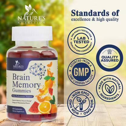 Brain Gummies for Memory & Focus – Phosphatidylserine, B6 & B12 (60 Gummies)