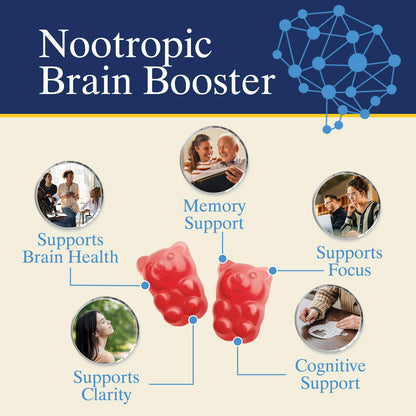 Brain Gummies for Memory & Focus – Phosphatidylserine, B6 & B12 (60 Gummies)