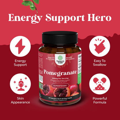 Pomegranate Extract Capsules – Antioxidant Supplement for Heart, Brain, Joints & Pre-Workout