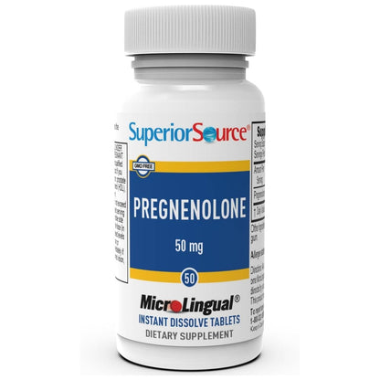 Superior Source Pregnenolone 50 mg – Instant Dissolve Tablets for Brain Health & Hormone Support (Pack of 2)
