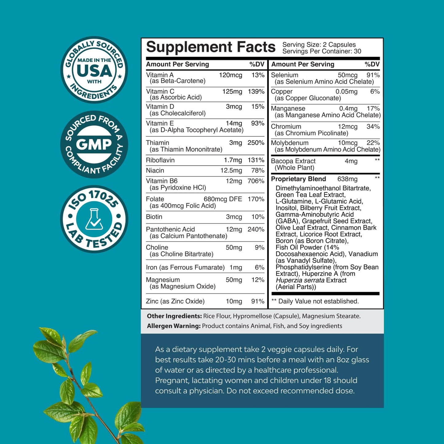 Nootropic Brain Supplement for Memory & Focus – Mental Clarity