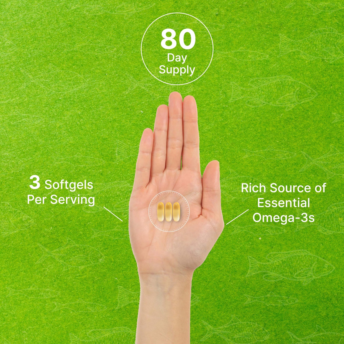 DEAL SUPPLEMENT Omega 3 Fish Oil – 3,000 mg per Serving, 240 Softgels, Burpless Lemon