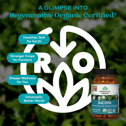 Organic India Bacopa Monnieri – Brain, Memory & Focus | 60 Vegan Capsules