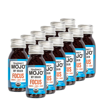 TEAONIC My Brain Mojo Focus Wellness Shots – Vegan, Gluten-Free, Non-GMO (12 x 2 fl oz)