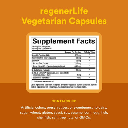Natural Factors REGENERLIFE® 120 Capsules – Mitochondrial Support & Energy